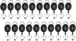 SpeaKa Professional SP-12886348 Badge Reel for ID Holders with Loop and Clip 20 Pieces