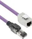ACT Purple 5 meters S/FTP CAT6A B2ca PoE++ 100W solid prefab installation cable, RJ45 male to female