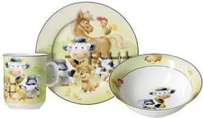 Ritzenhoff & Breker HOFTIERE 3-Piece Porcelain Tableware Set Dishwasher Safe