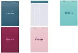RHODIA Notepads No. 16 DIN A5 Grid Peacock Blue Top Stapled 80 g/sqm 1 Piece