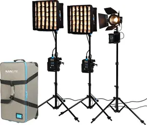 Nanlite Studio Lighting Kit PavoSlim 60B and Forza 60B II Three-Light Kit with Light Stands