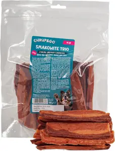 Chrup&Go Suņu kārums Garšīgais trio ar pīli, trusi un jēru pieaugušiem suņiem 500g