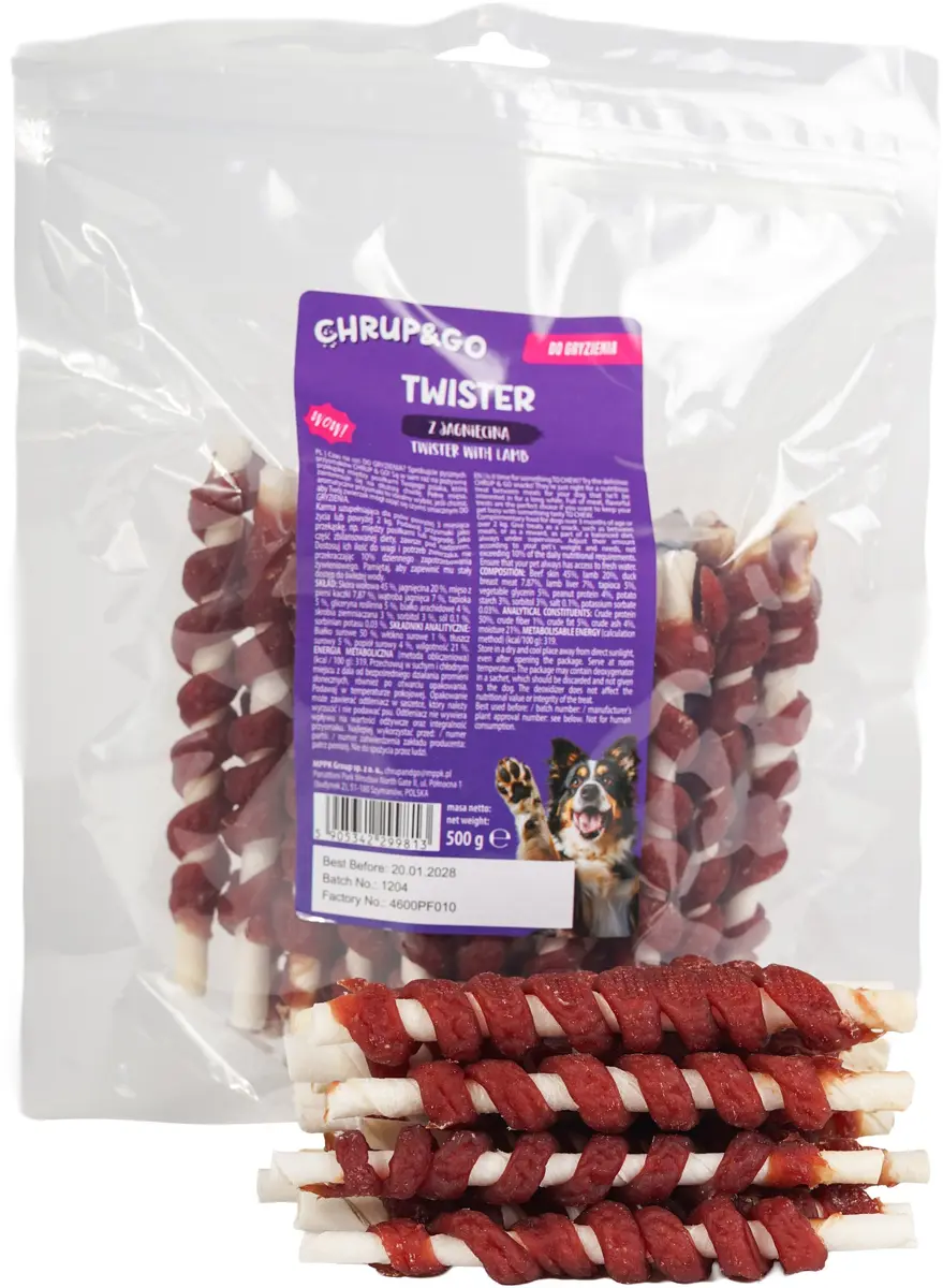 Suņu kārums Chrup&Go Twister ar jēra
