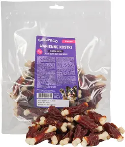 Suņu kārums Chrup&Go Kalcija kauliņi ar pīles krūtiņu pieaugušiem suņiem 500g