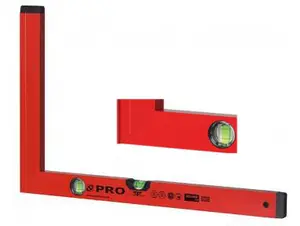 PRO Kątownica budowlana malowana PR0600 50x80cm ze wskaźnikami i stopką - 3-01-03-K4-085