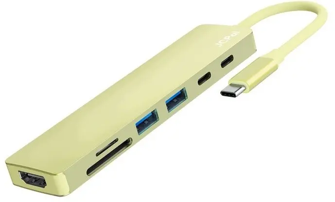 7-in-1 USB-C centrmezgls Jcpal Linx dzeltenā