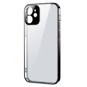 Joyroom New Beauty Series īpaši plāns vāciņš iPhone 12 mini melnā krāsā ar galvanizētu rāmi TPU gels