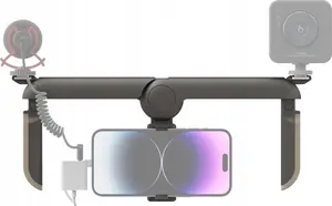 SmallRig 4047 Smartphone Stabilizer Grip and Vlog Holder with Dual Cold Shoe Mounts and Foldable Design