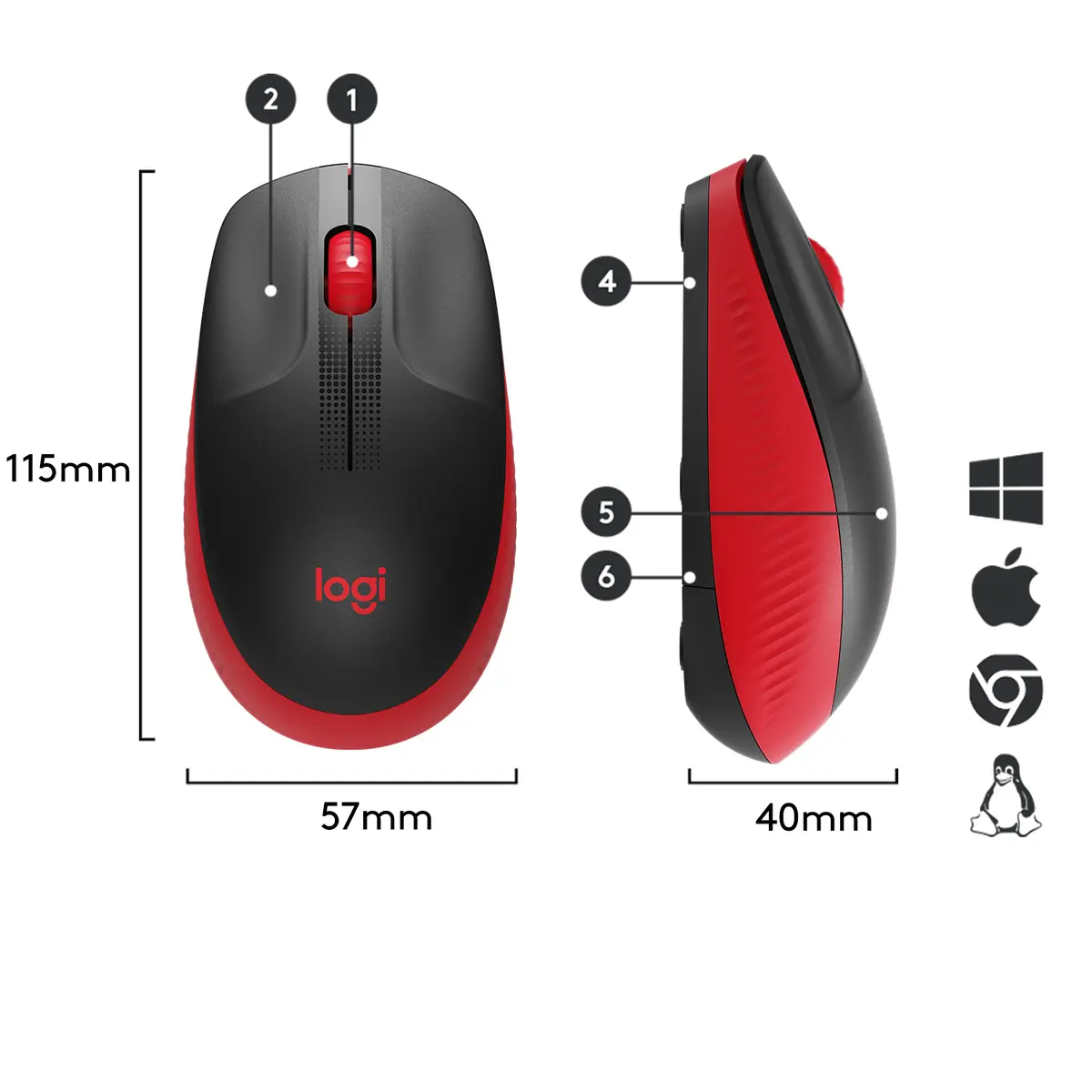 Беспроводная мышь Logitech M190 Full-size Photo 6