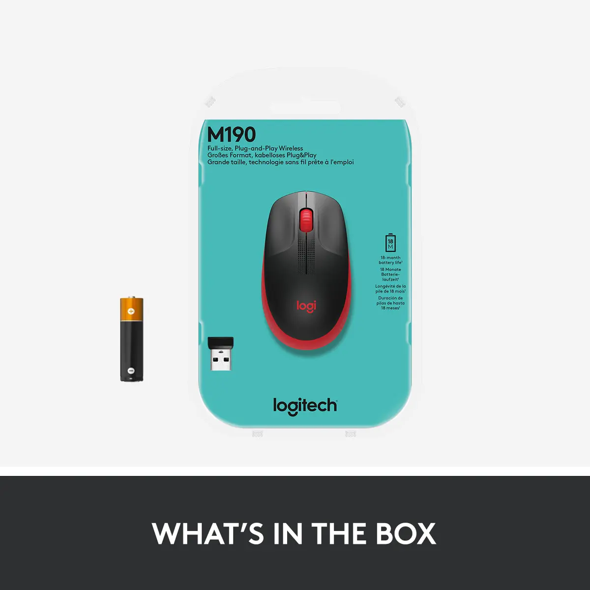 Беспроводная мышь Logitech M190 Full-size Photo 12