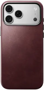 Кожаный чехол Nomad Traditional Leather Case бордовый Horween для iPhone 18 Pro Max и iPhone 17 Pro Max