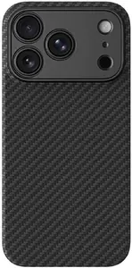 Viedtālruņa vāciņš Amazingthing Titan Max Lens priekš iPhone 18 Pro Max aramid šķiedra MagSafe saderīgs melns kameras vāciņš