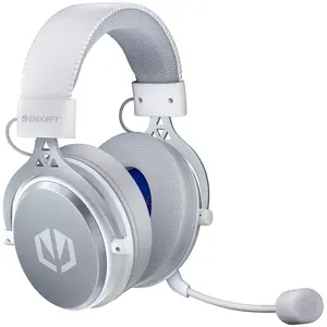 ENDORFY VIRO Wireless Onyx White Gaming Headset with USB Dongle, Bluetooth, 3.5 mm Jack, and Detachable Active ENC Microphone