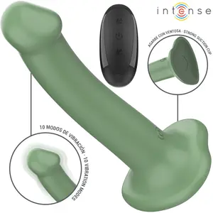 Вибратор INTENSE BECCA с присоской и пультом ДУ Зеленый Силикон 10 режимов вибрации Водонепроницаемый USB-аккумулятор