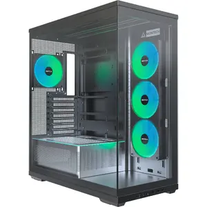 Montech TG3 Black datora korpuss ar rūdītā stikla paneļiem un iebūvētiem 360 mm un 120 mm ventilatoriem