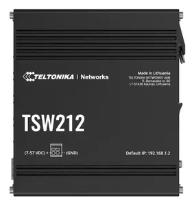 Teltonika TSW212 Managed L2 Gigabit Ethernet Switch with 8 RJ-45 Ports and 2 SFP Slots, IP30 Aluminum Housing