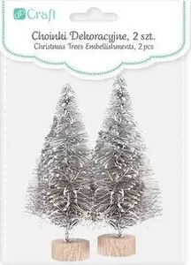 Dalprint DPCRAFT 8 cm sudraba dekoratīvās Ziemassvētku eglītes 2 gabali