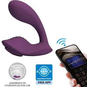 APP SERIES Franz Masieris un Vibrators Purpursarkans ar Diviem Motoriem 10 Vibrācijas Funkcijām Vadību caur Lietotni un USB Uzlādi Silikons
