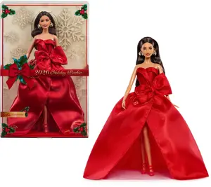 Кукла Barbie Signature Коллекционная праздничная 2026 шатенка в красном платье Mattel JJX67