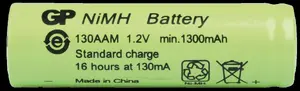 GP Batteries Mignon AA NiMH Rechargeable Battery 1300 mAh Single Pack