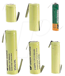 GP Batteries Industrial Rechargeable NiMH 2/3 AA Battery 1.2V 750mAh Flat Top