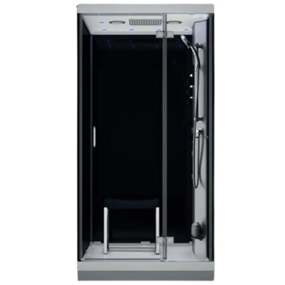 Tvaika dušas kabīne AMUE AMUE-H1000-23R Melna