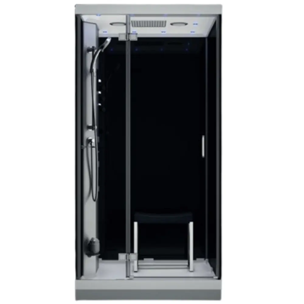 Tvaika dušas kabīne AMUE-H1000-23L Melna, AMUE-H1000-23L