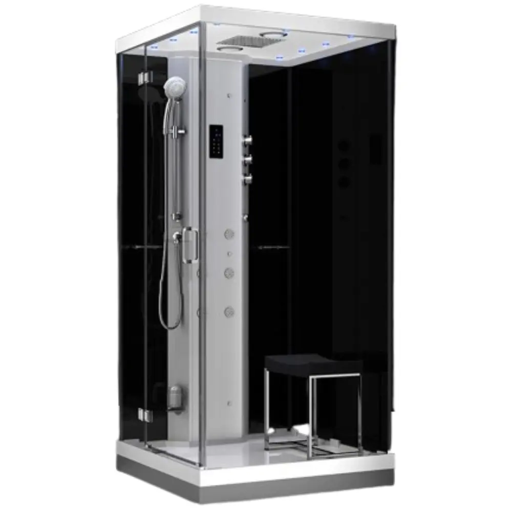 Tvaika dušas kabīne AMUE AMUE-H1000-22L Melna