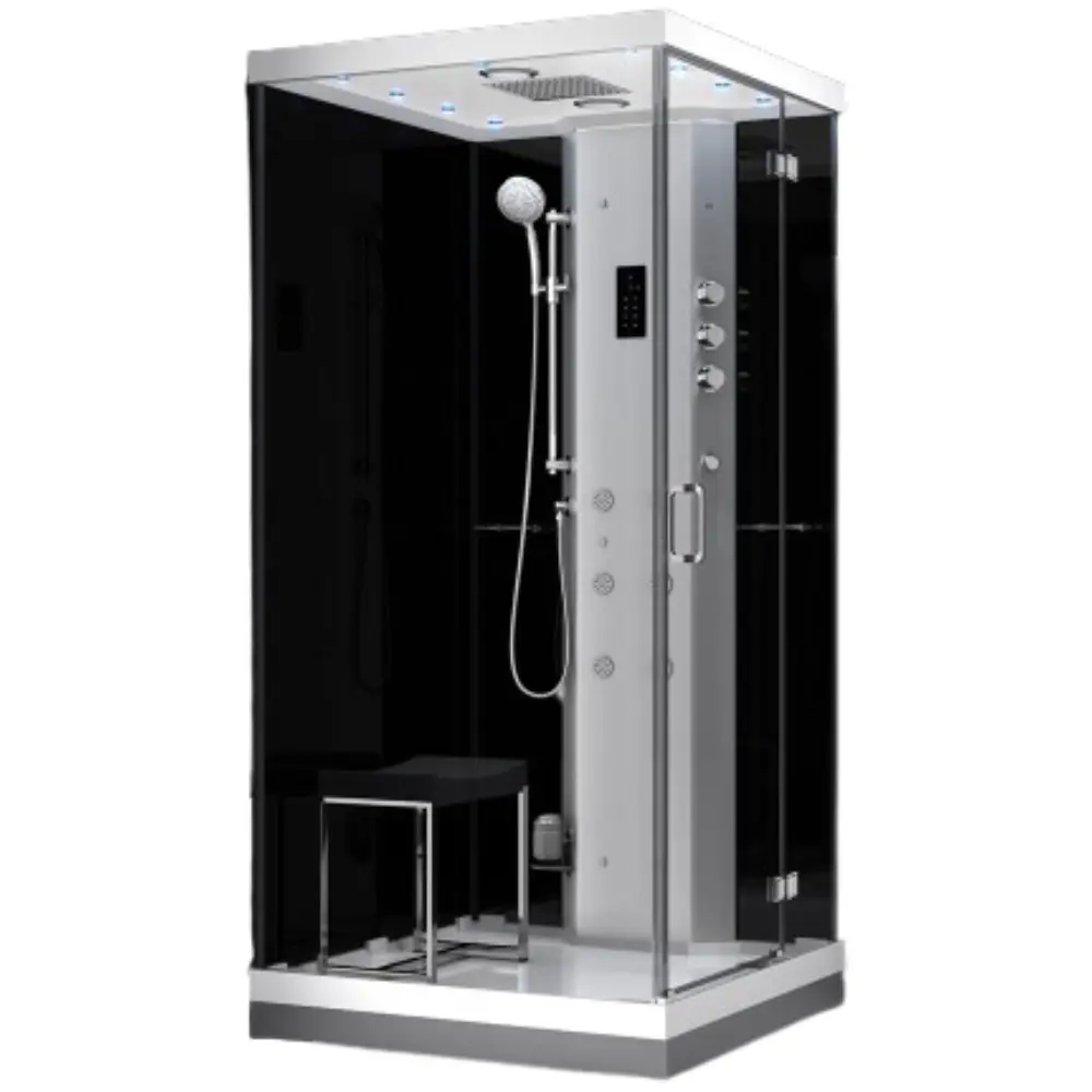 Tvaika dušas kabīne AMUE AMUE-H1000-22R Melna