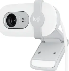 Logitech Brio 100 Full HD tīmekļa kamera ar 2 MP izšķirtspēju, USB saskarni, iebūvētu mikrofonu un baltu korpusu