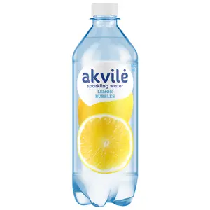 Газированная столовая вода Akvilė со вкусом лимона 0,6л ПЭТ 12 штук