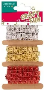 Craft with Fun Glitter Decorative Tape 3mix 1m