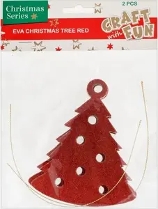 Craft with Fun Red Christmas Tree Decoration 18HET007