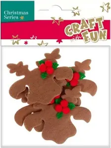 Craft with Fun Felt Deer Decoration 4pcs BY329