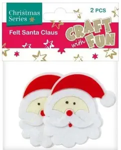 Craft with Fun Felt Decorative Ornament Santa Claus 2 pieces