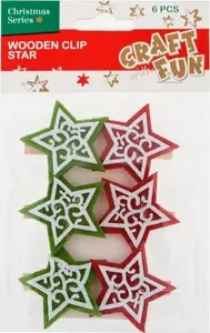 Craft with Fun Zvaigznes Filca Knupīši 6 gabalas 18BR-026