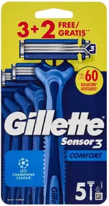 Wilkinson Sword Sensor 3 Comfort Vienreizējās lietošanas skuvekļi 5 gabali