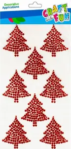 Craft with Fun Crystal Christmas Tree Decoration Ornaments 8-Piece Set