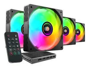 Mars Gaming MFSI4KIT Вентилятор для компьютерного корпуса 12 см Черный Гидравлический подшипник ARGB подсветка