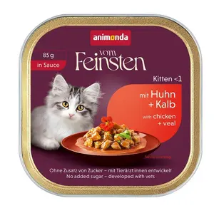Animonda Vom Feinsten Kitten влажный корм для котят в соусе с курицей и телятиной 85г