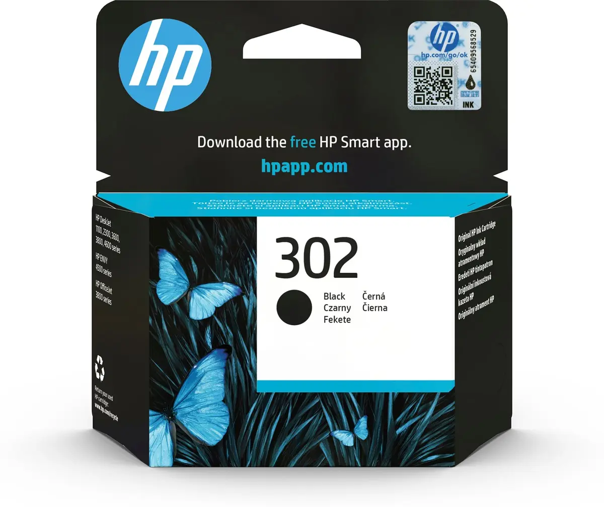 HP 302 Melna Oriģinālā Tintes Kasetne