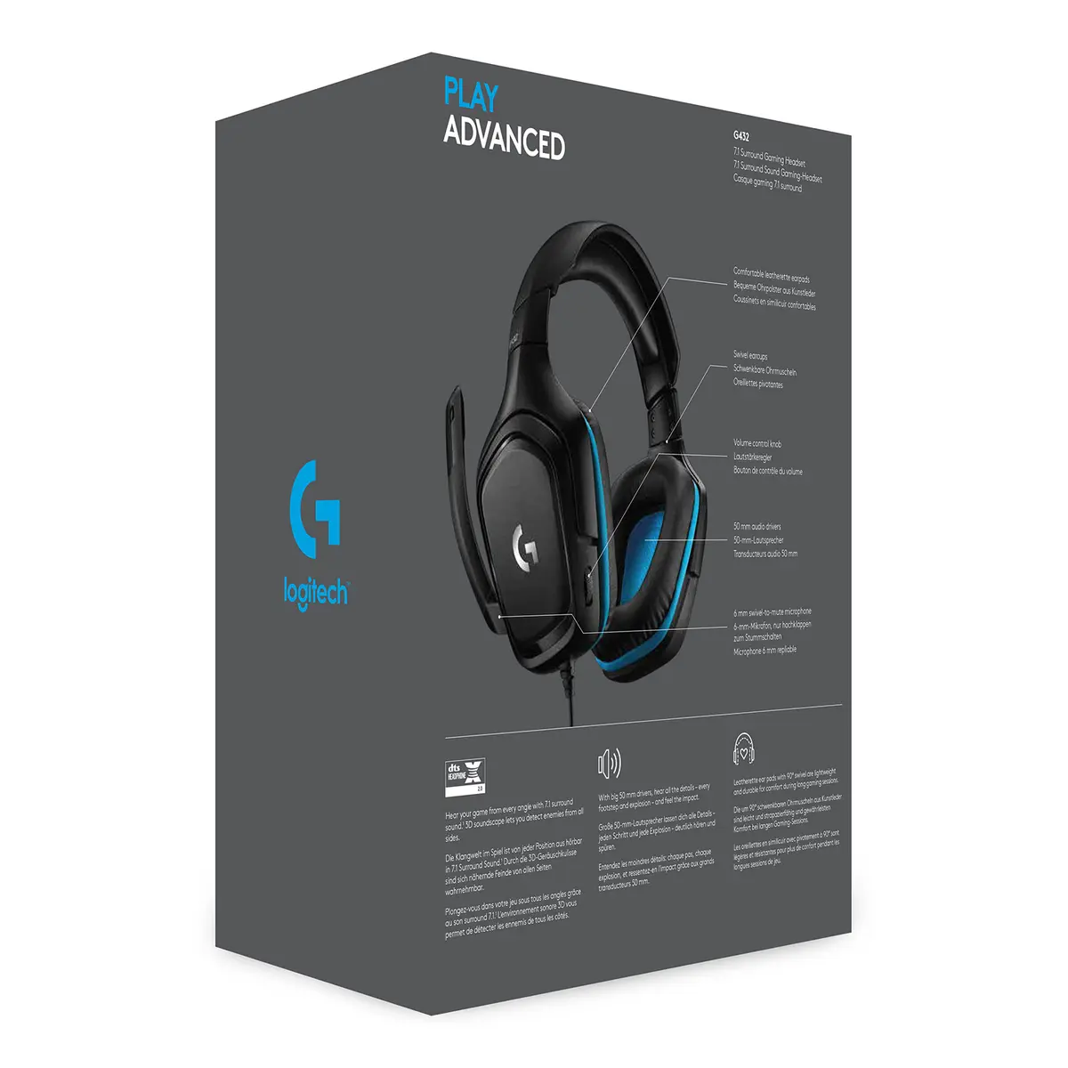 Logitech G432 Spēļu Austiņas Photo 8