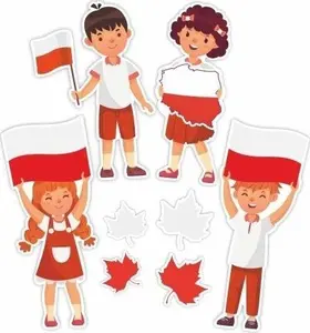 LearnHow Divpusējas logu dekorācijas Patriotyczne 01 8gab