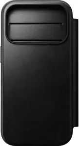 Nomad Modern Leather Folio ādas vāciņš priekš iPhone 18 Pro un 17 Pro MagSafe saderīgs Horween āda melns