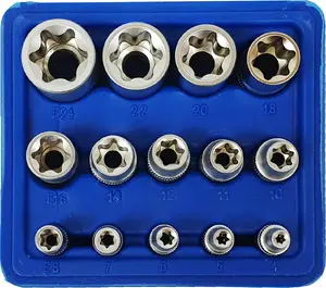 Silver 14-Piece Torx Socket Set EX10628