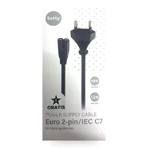 Кабель питания Setty Евро 2-pin / IEC C7 1.5м черный