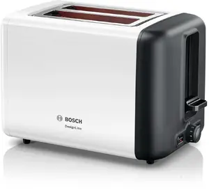 Bosch TAT3P421 Тостер на 2 ломтика с корпусом из нержавеющей стали подогревом для булочек и функцией размораживания 970Вт Белый