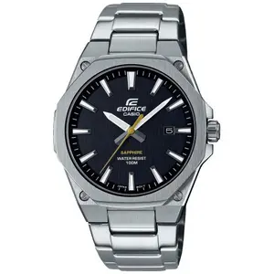 Мужские кварцевые наручные часы CASIO EFR-S108D-1AVUEF из нержавеющей стали серебристого цвета с трехлетним сроком службы батареи