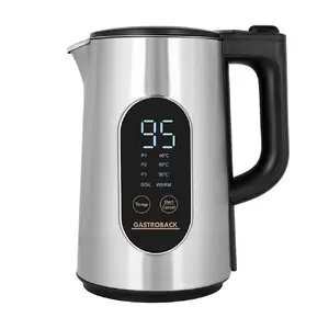 Электрический чайник Gastroback Cool Touch Express Digital 3000 Вт 1.5 л из нержавеющей стали с регулируемым термостатом и беспроводной конструкцией