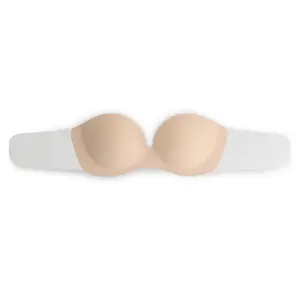 Bye-Bra Diva Bra Līmējamā krūštura bēšā krāsā A krūzīte ar caurspīdīgiem spārniņiem un auduma uzlikām krūtsgaliem